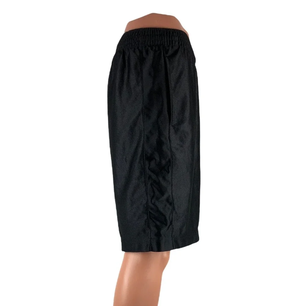 Nike Mens Medium Shorts Dazzle Black Shiny Y2K Vintage With Pockets Drawstring